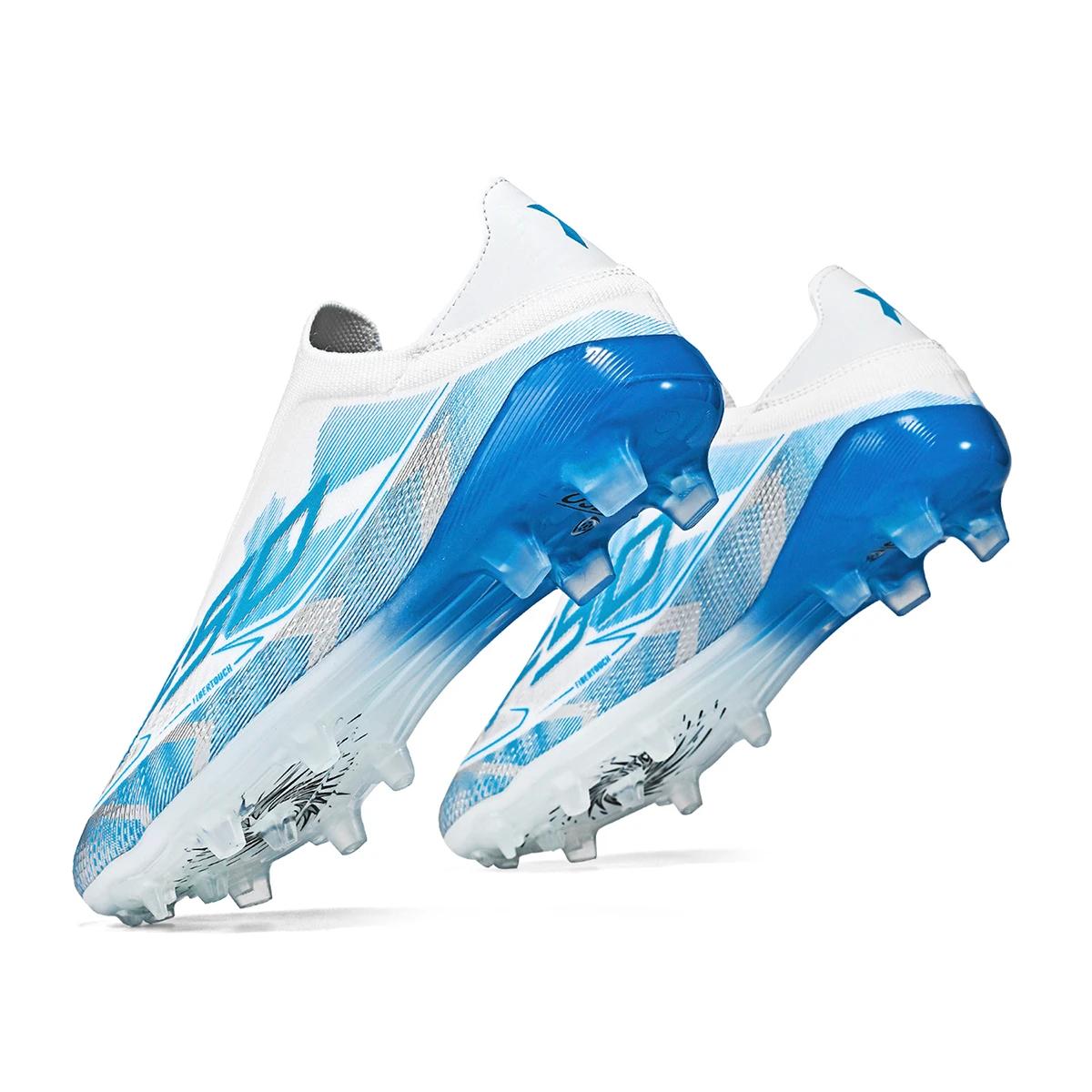 Chaussures de football respirantes pour hommes, chaussures de sport antidérapantes à crampons longs