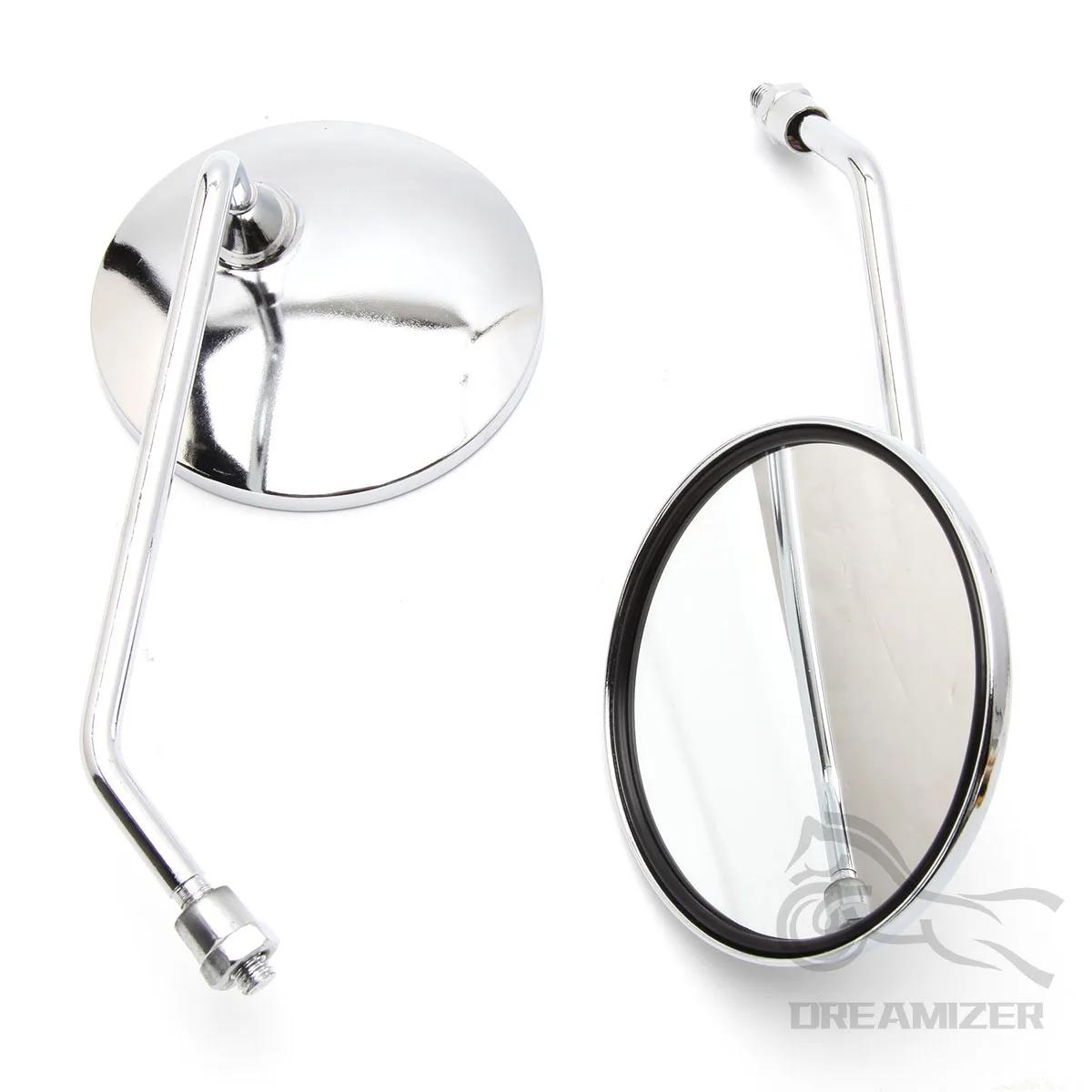 Rétroviseurs universels pour moto, rétroviseur latéral rond chromé pour scooter, accessoires ronds,