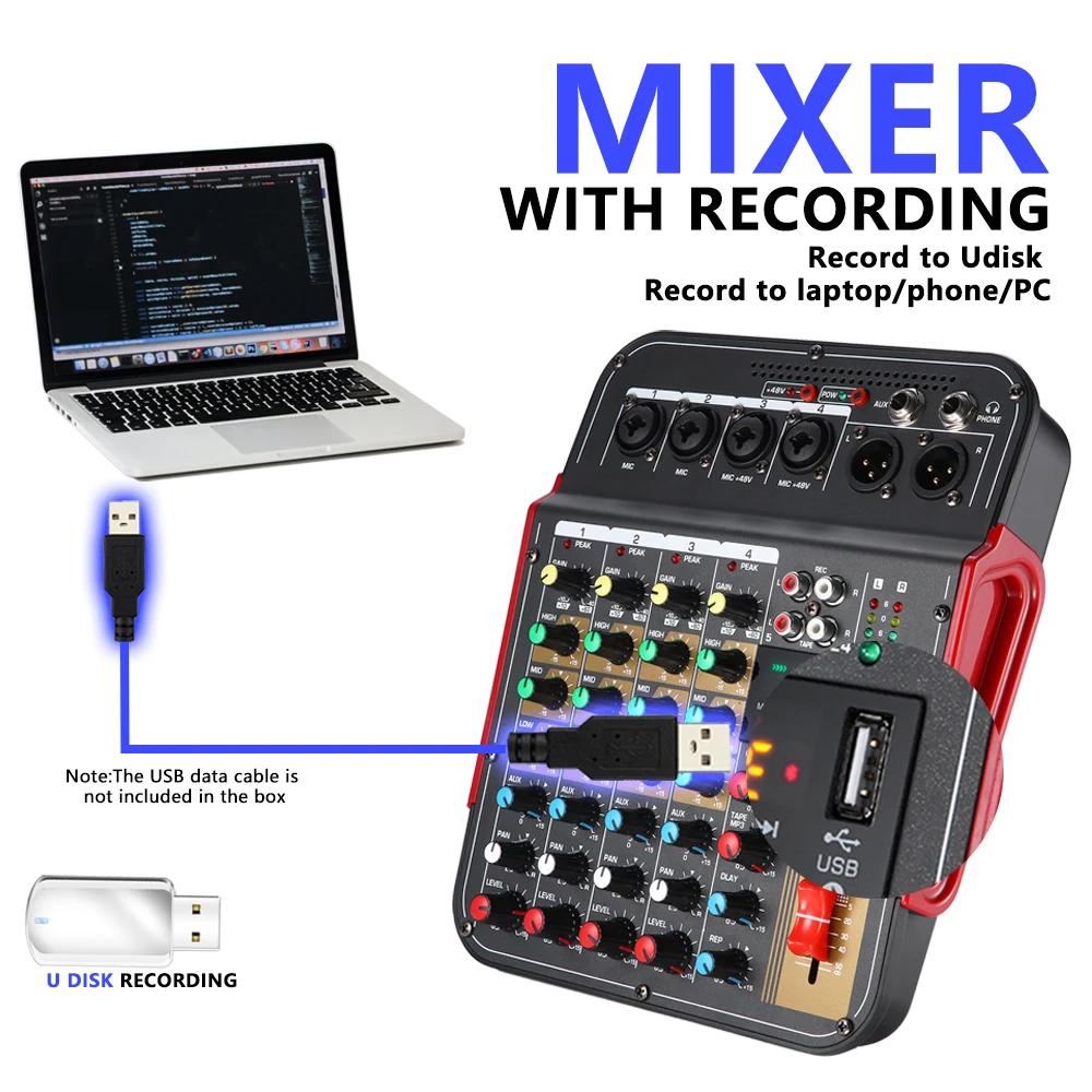 Mélangeur Audio à 6 canaux, pour conférence en plein air, USB, processeur Audio de réverbération com