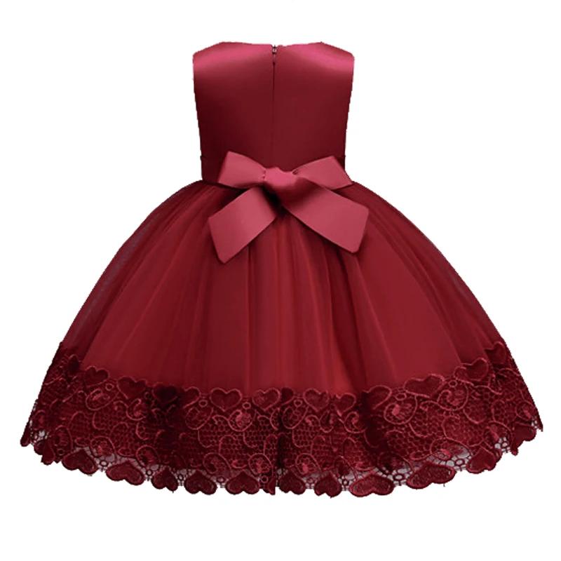 Robe d'été en dentelle pour filles, tenue de soirée à fleurs appliquées, Costume pour enfants de 2 à