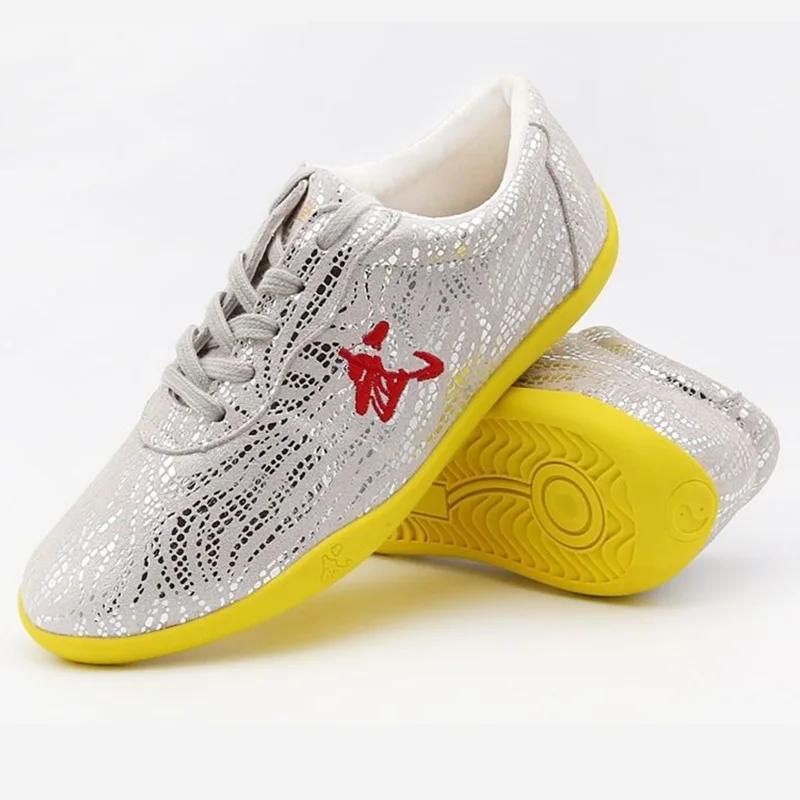 Chaussures chinoises de Wushu en cuir véritable, Taolu, Kungfu, pour la pratique des arts martiaux,