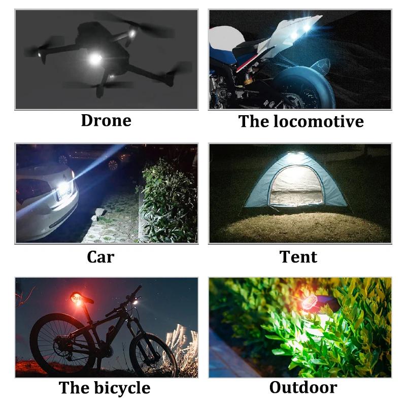 1/2/4Pc feux de moto à distance RC Drone LED Flash lumière sans fil pour RC Fix aile avion hélicoptè