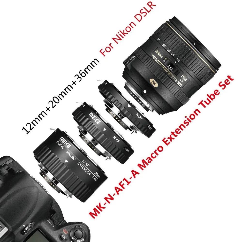 Meike MK-N-AF1-A Auto Focus Macro Extension Tube Set pour Nikon F Mount D850 Danalystes D750 D3500 D