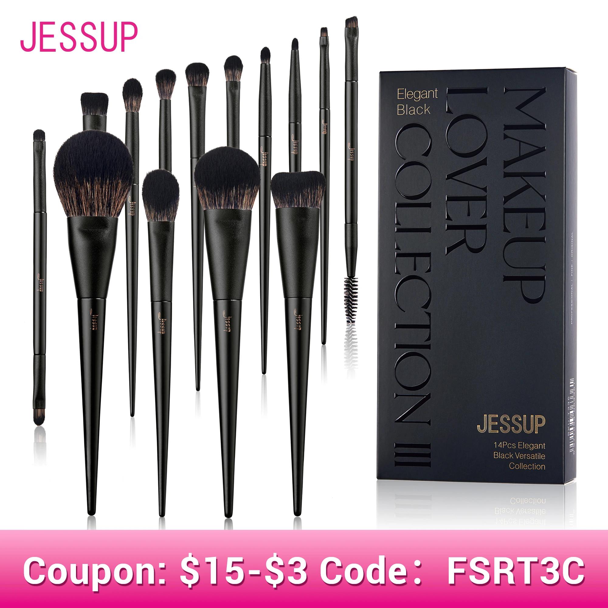 Jessup ensemble de pinceaux de maquillage, 10-14 pièces pinceau de maquillage Contour fond de teint