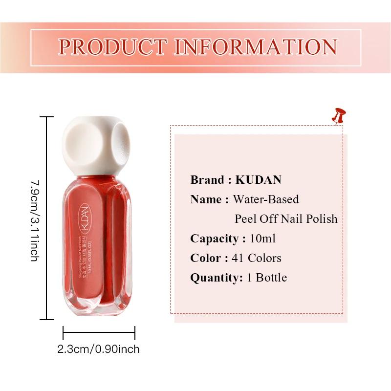 Vernis à ongles coloré à base d'eau, 10ml, pas besoin de lampe, rouge, rose, paillettes, Nail Art, t