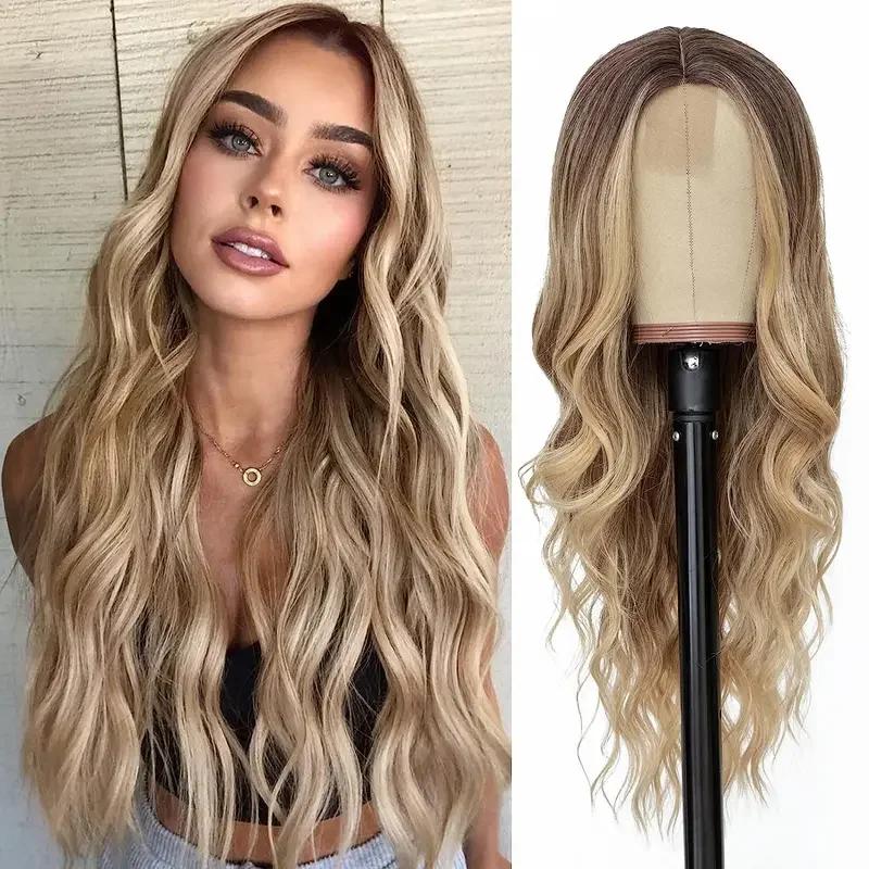 Cosplay Blonde femmes perruques Ombre Blonde perruque bouclée en liquidation sans colle rose noir vi