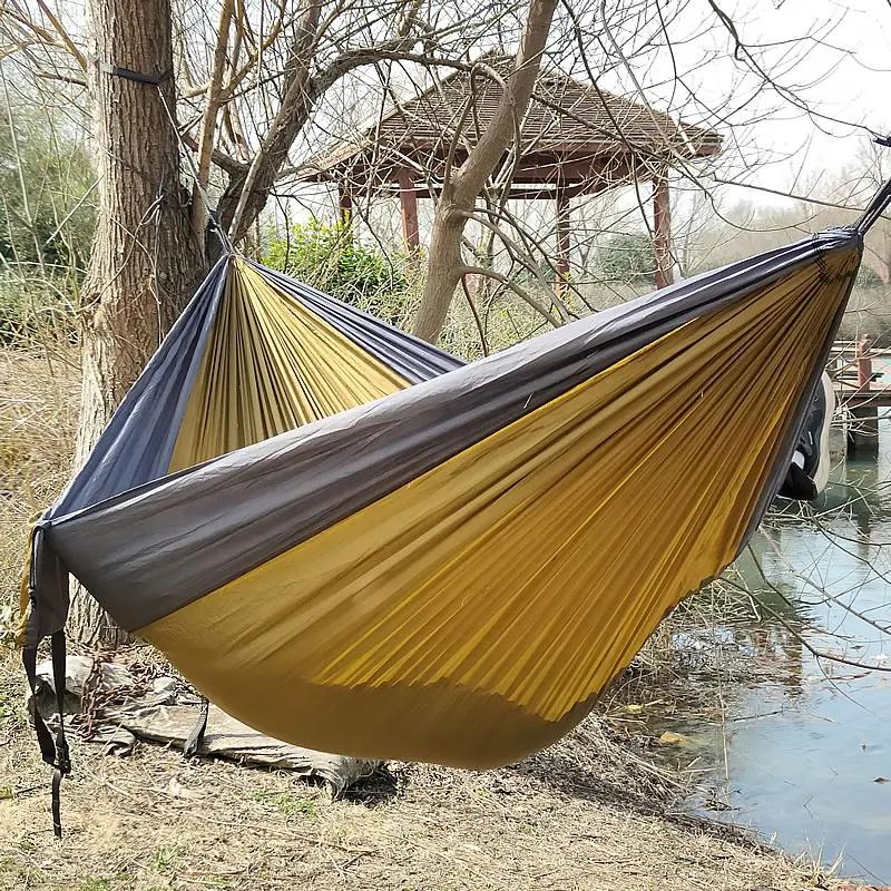 Hamac de Camping de jardin extérieur pour Double personne, Parachute léger en Nylon, voyage, randonn