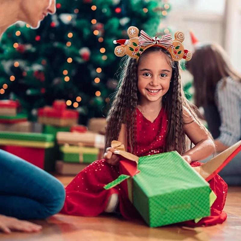 Disney Mickey bandeau PU noir chauve-souris oreilles bandeau noël pain d'épice Cosplay bandeau Disne