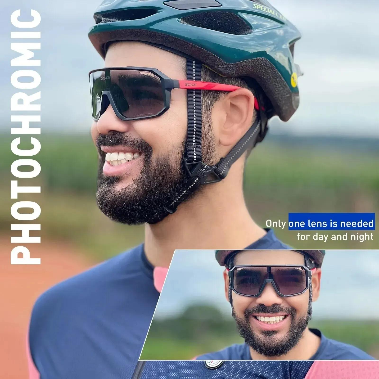Lunettes de soleil photochromiques pour hommes et femmes, lunettes de vélo de montagne, lunettes de