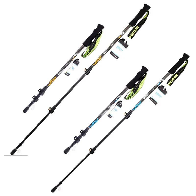 Bâtons de marche carbone 3 sections 63-135cm avec poignée EVA pour randonnée et alpinisme
