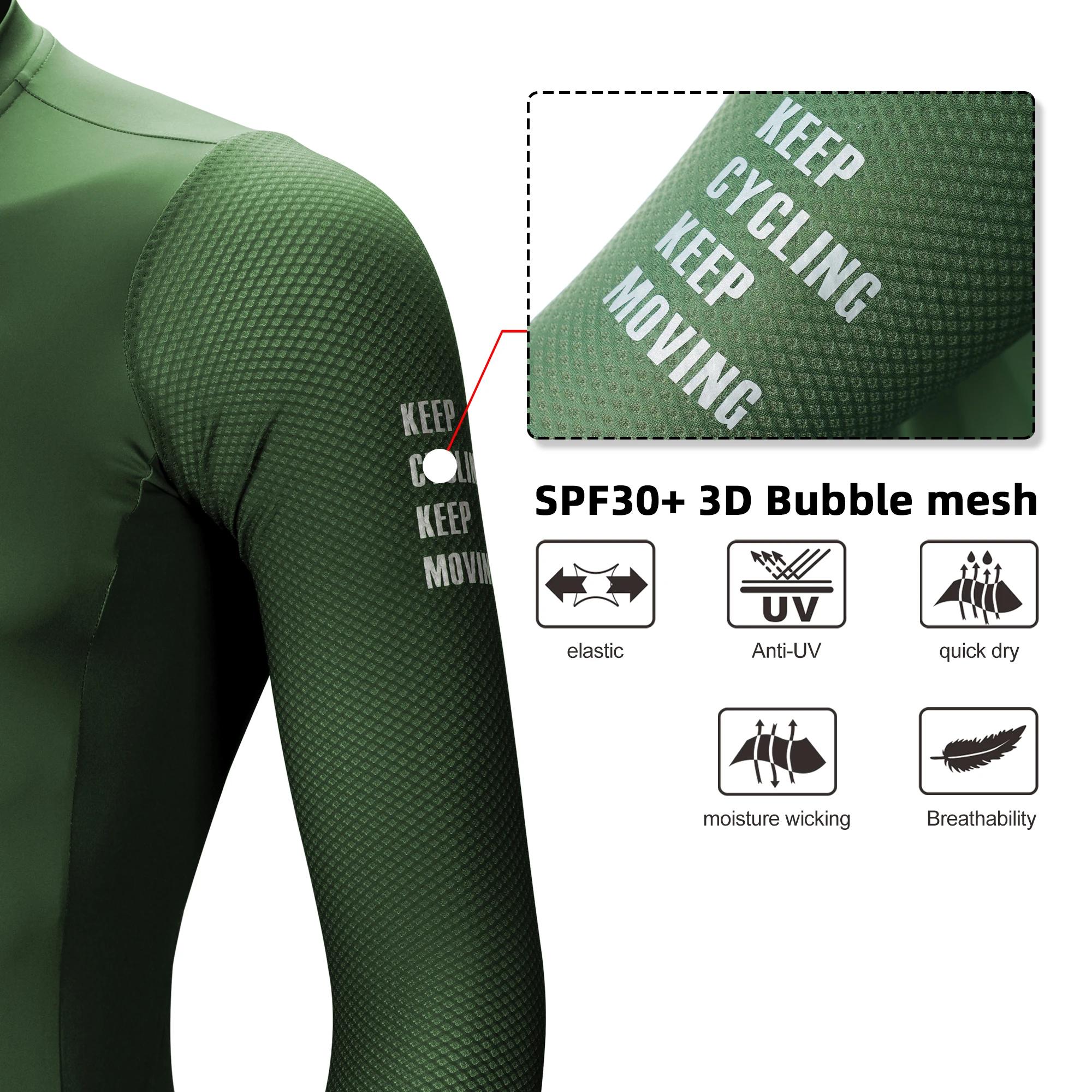 DAREVIE Maillot de cyclisme respirant à manches longues pour hommes et femmes, maille à bulles 3D, p