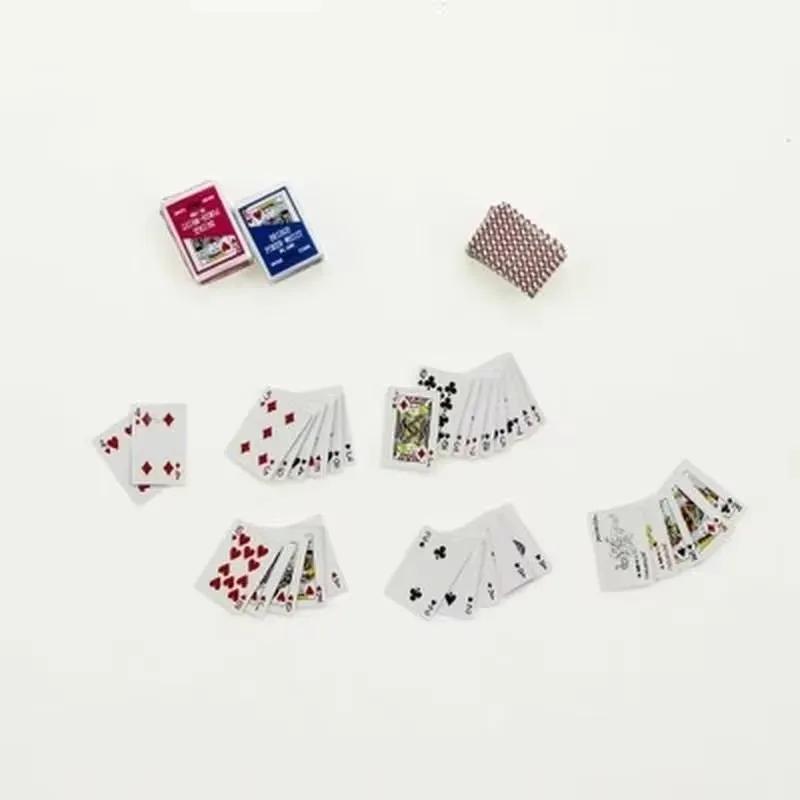 108 feuilles Mini mignon 1:12 maison de poupée Miniatures Poker décoration de la maison cartes jeu p