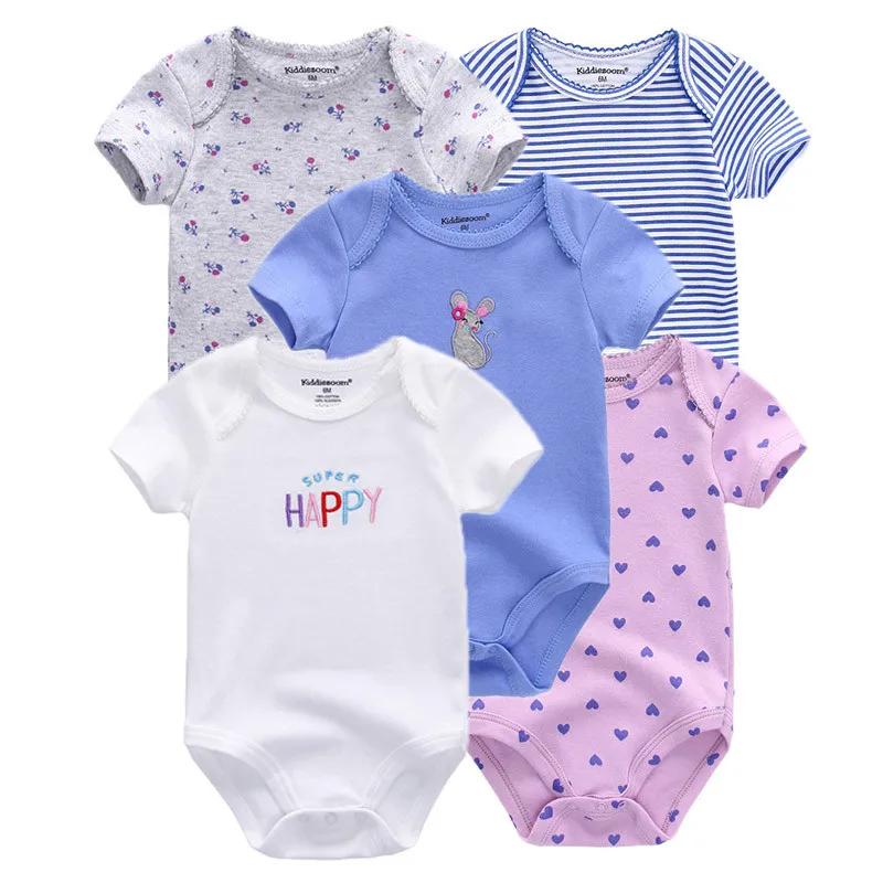 Kiddiezoom – body à manches courtes pour bébé garçon et fille, 5 pièces/lot, à la mode, avec dessin