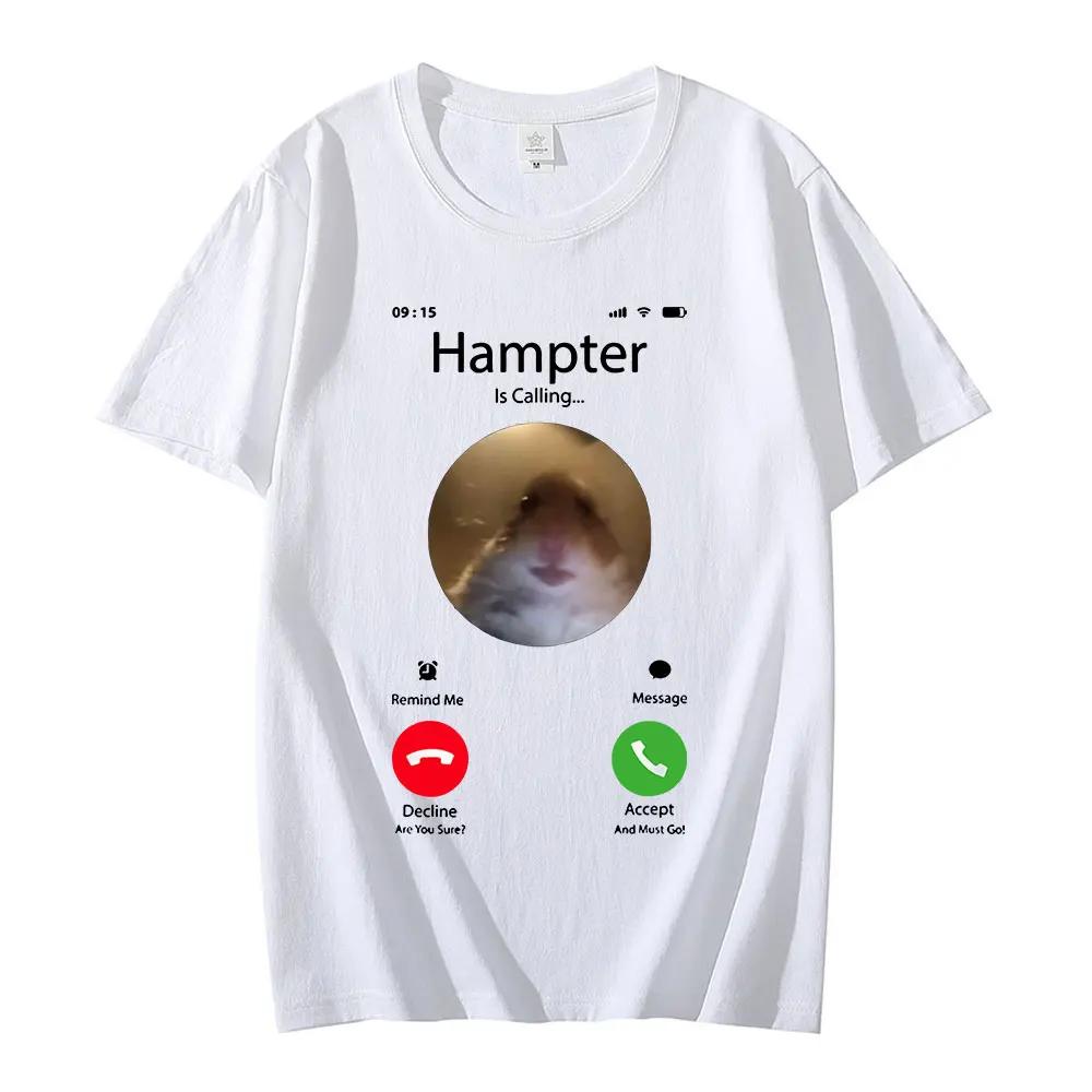 Dank Meme Hamster regardant la caméra frontale Hampter appelant T-shirt mode manches courtes T-shirt