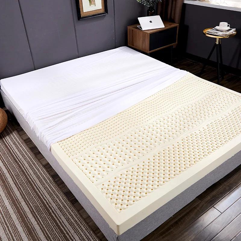 Matelas en latex naturel 100% thaïlandais avec housse, dessus de matelas en caoutchouc pur naturel,