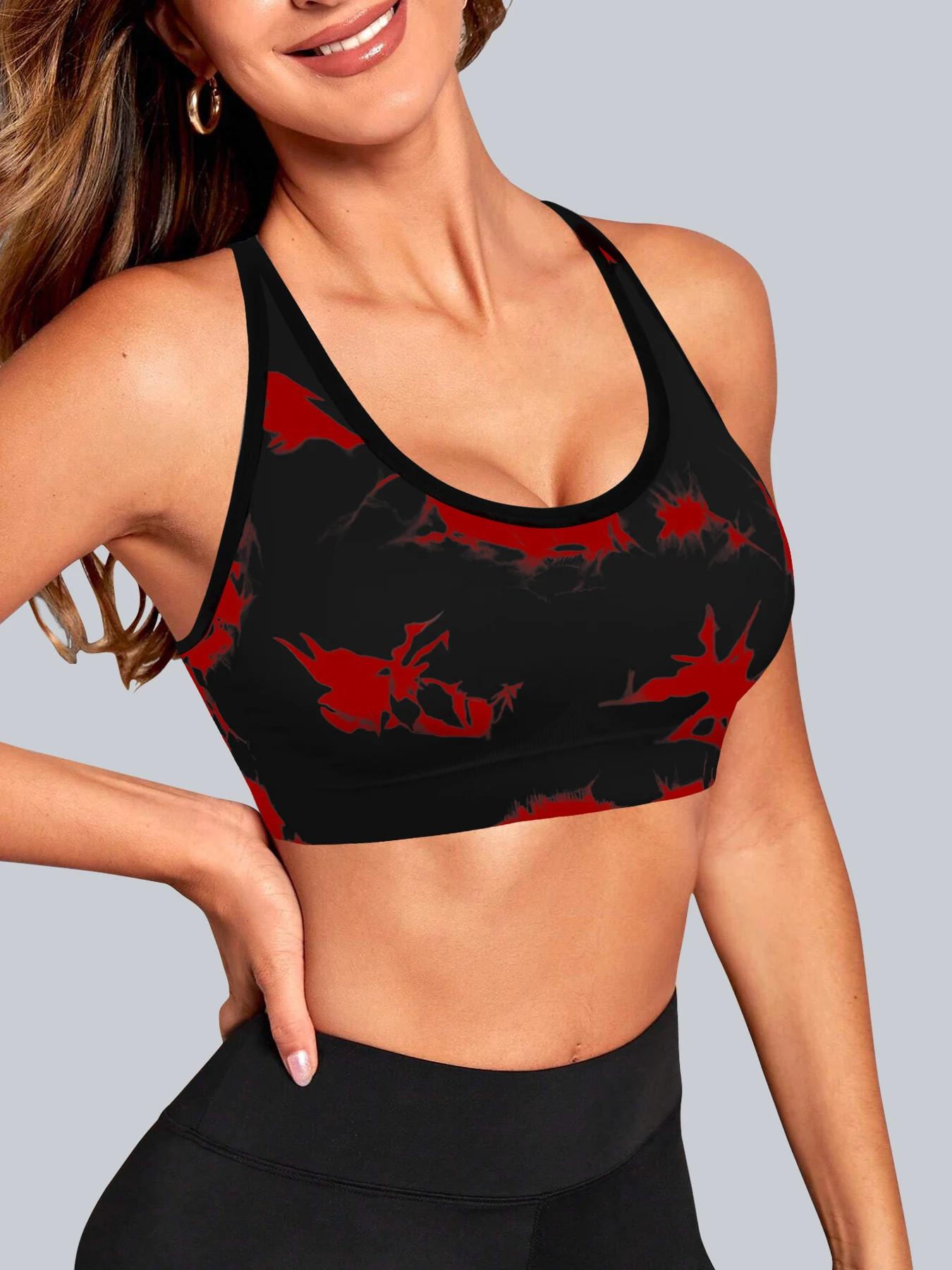 Soutien-gorge sans couture Tie-Dye avec bretelles réglables, bonnet une pièce, confortable et doux,