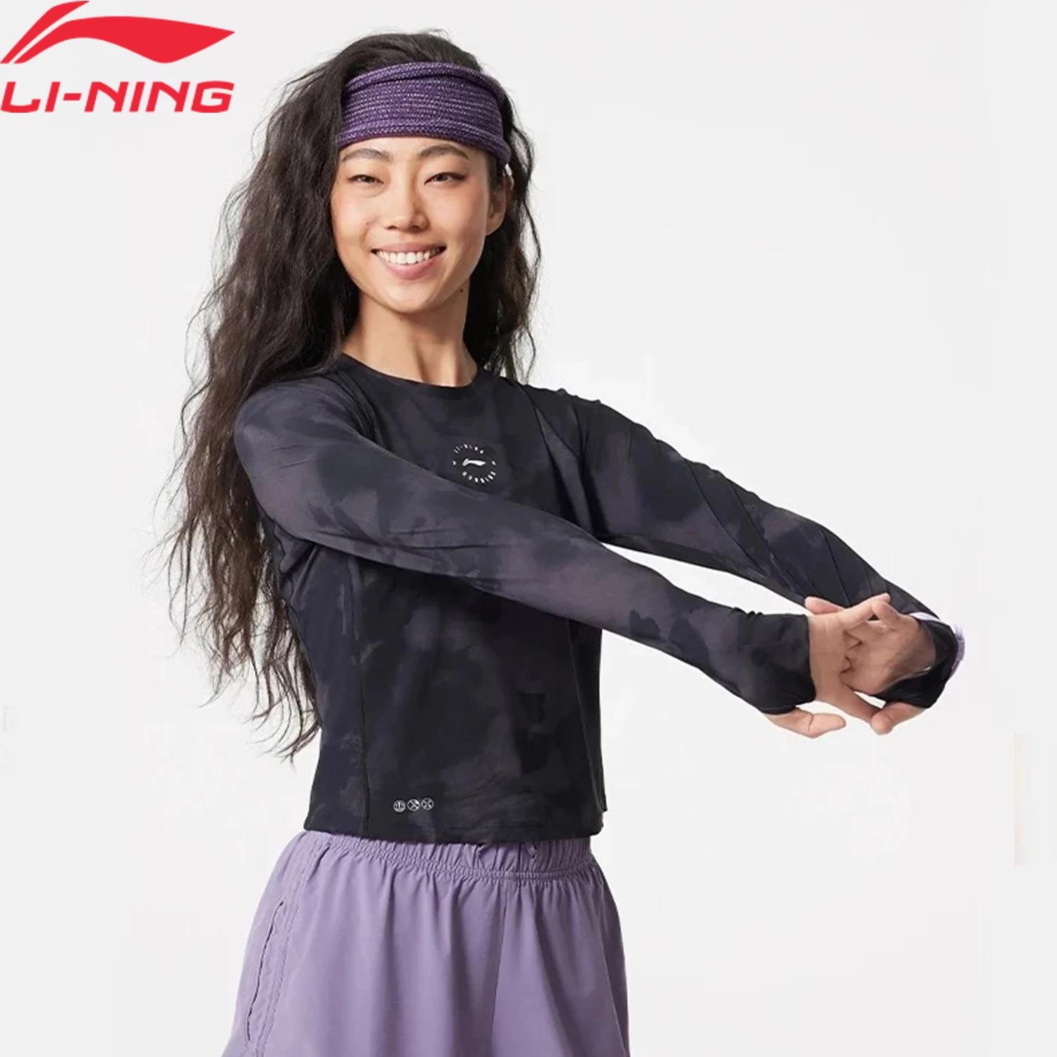 Li-Ning T-shirt de sport pour femme AT DRY FREEZE 70%Nylon 30%Spandex avec doublure réfléchissante à