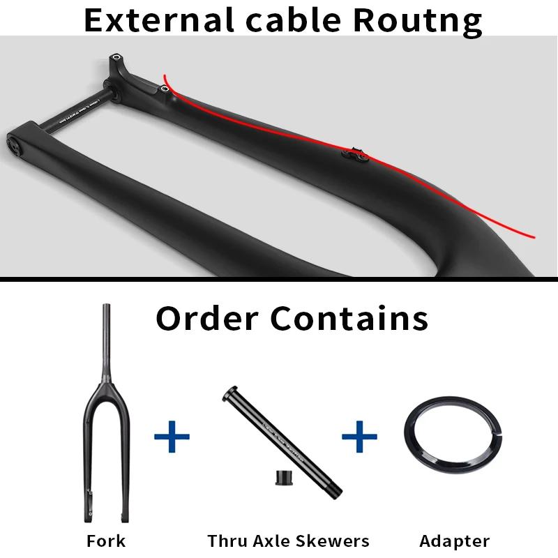 BXT 29er carbone vtt fourche Boost 110*15mm frein à disque fourche de vélo 29 "pouces conique 1-1/8