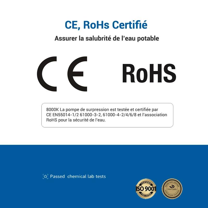 Booster de filtre à eau Coronwater 4,5 Lpm, pompe à pression 8900K RO