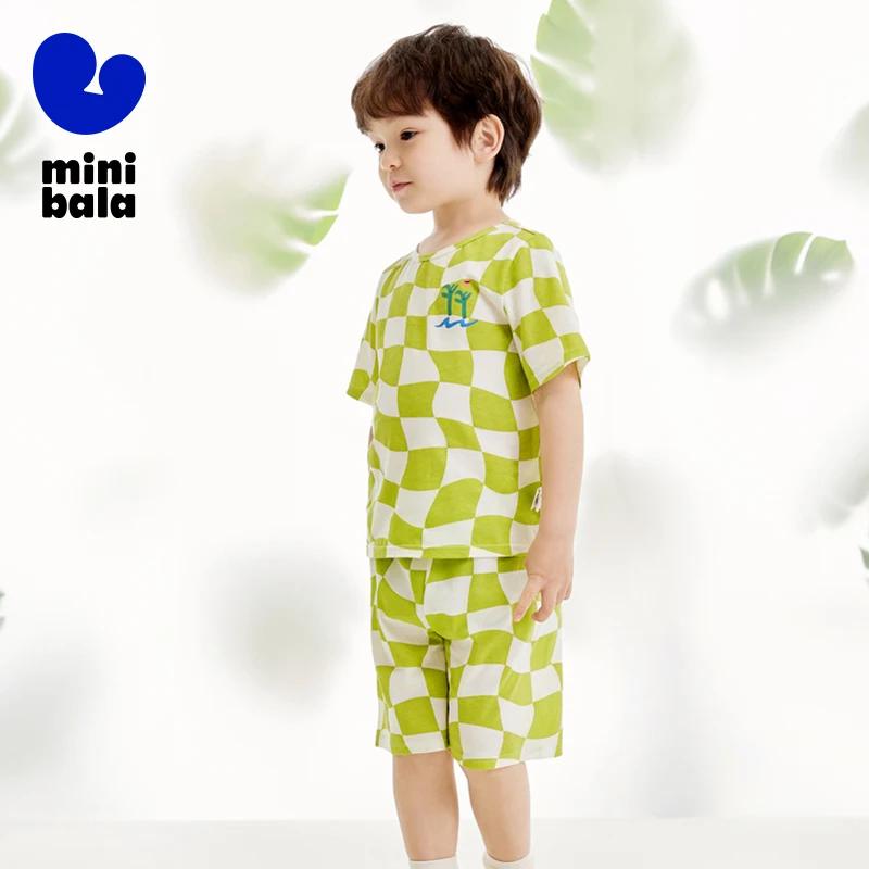 Mini Bala Homewear Set pour enfants, pyjama respirant, pur coton, vêtements d'intérieur d'été, unise