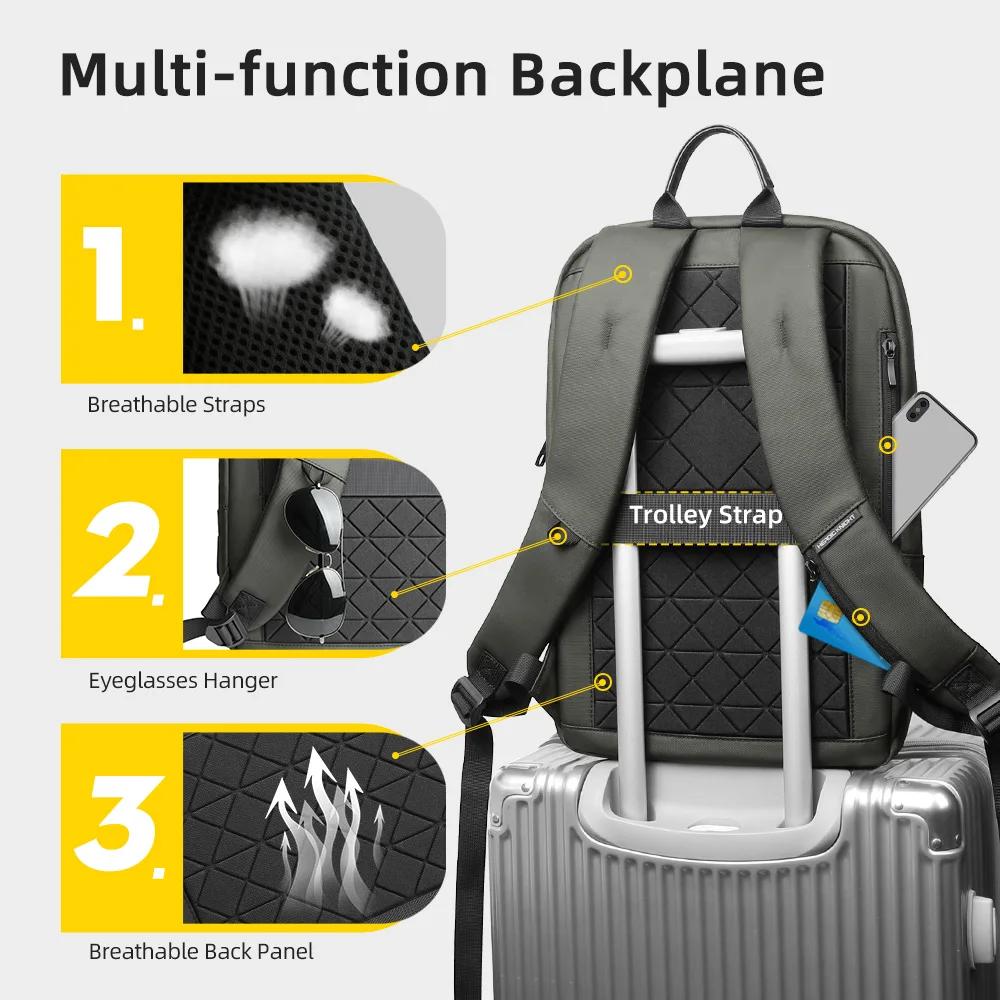Heroic Knight – sac à dos d'affaires fin pour hommes, étanche, pour ordinateur portable 15.6 pouces,