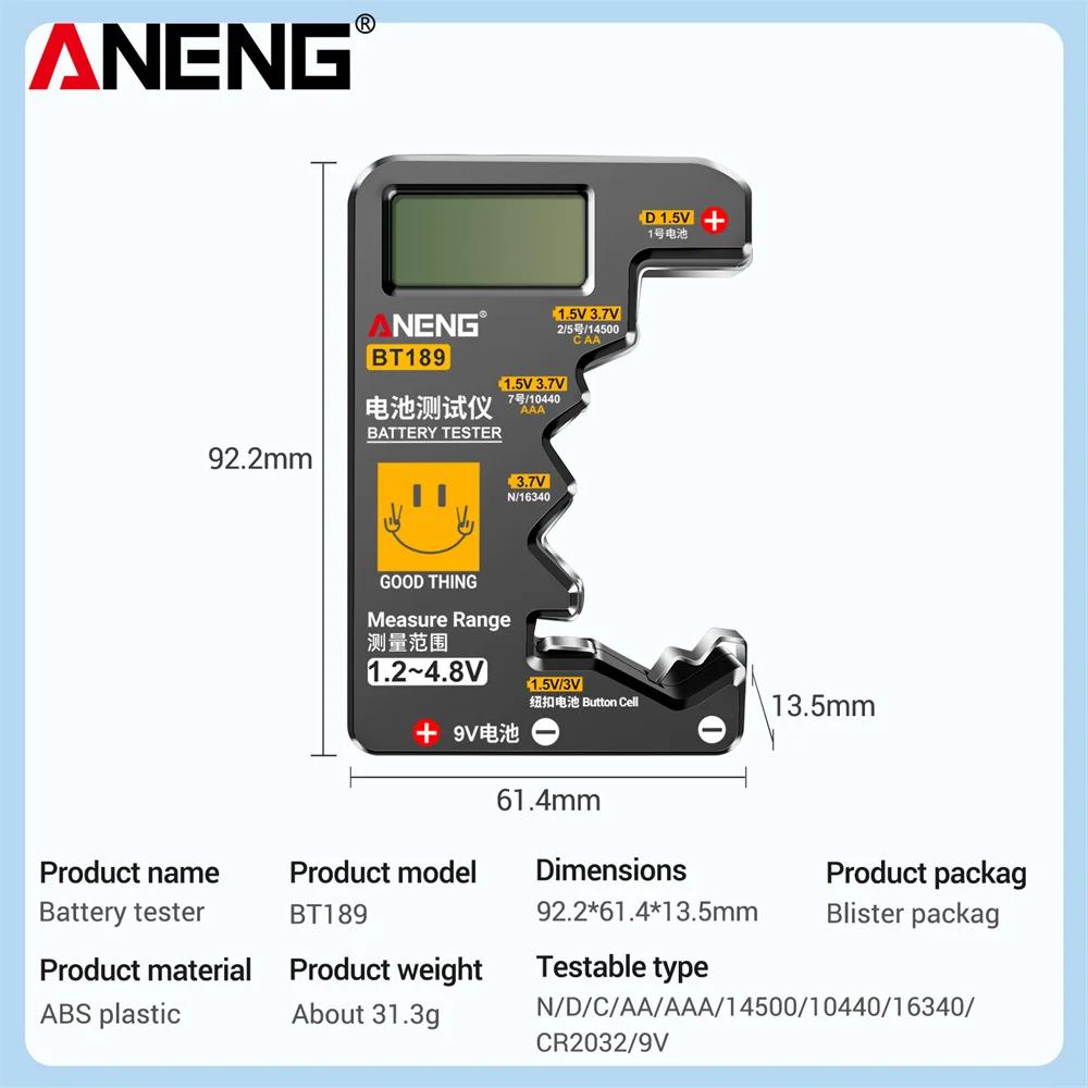 ANENG BT189 testeur de batterie universel pour Batteries C,AA,AAA,D,N,9V 6F22 1.5V 3V pile bouton in