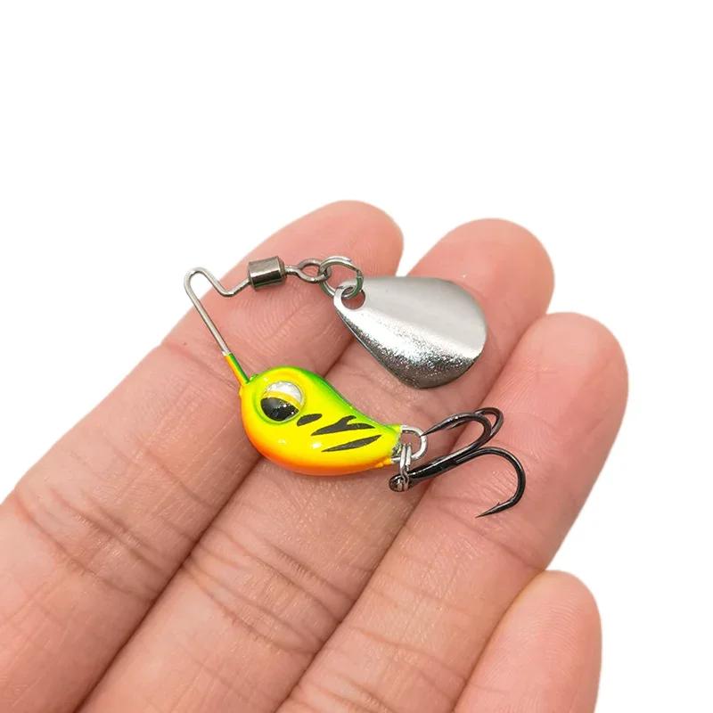 OUTKIT nouveau 4.5g/7.5g métal VIB Micro leurre de pêche Spinner coulant cuillère rotative broche ma