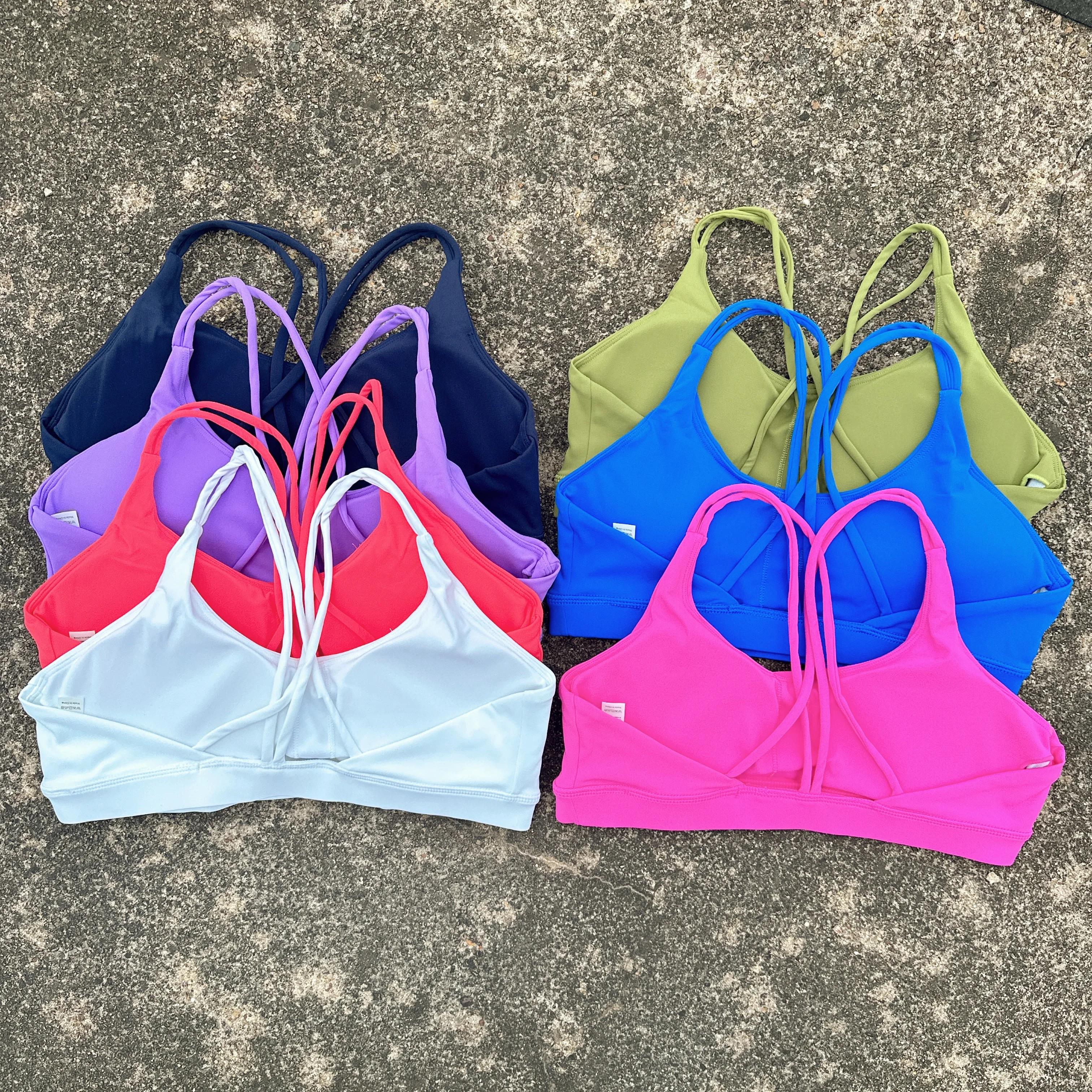 Couleur unie haute résistance Gym sous-vêtements Yoga croix femmes Fitness Sport soutien-gorge haut