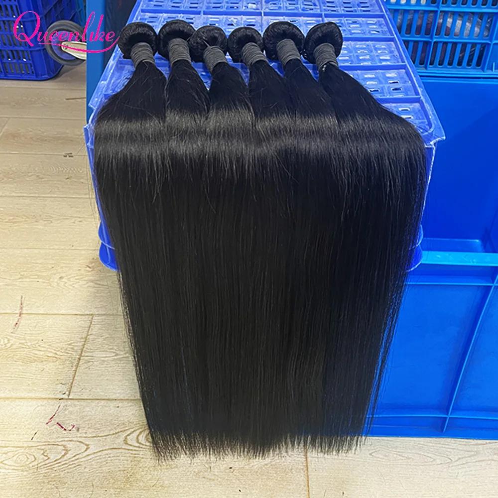 Queenlike 30 pouces paquets de cheveux humains brésilien cheveux bruts armure 1/3/4 paquets de cheve
