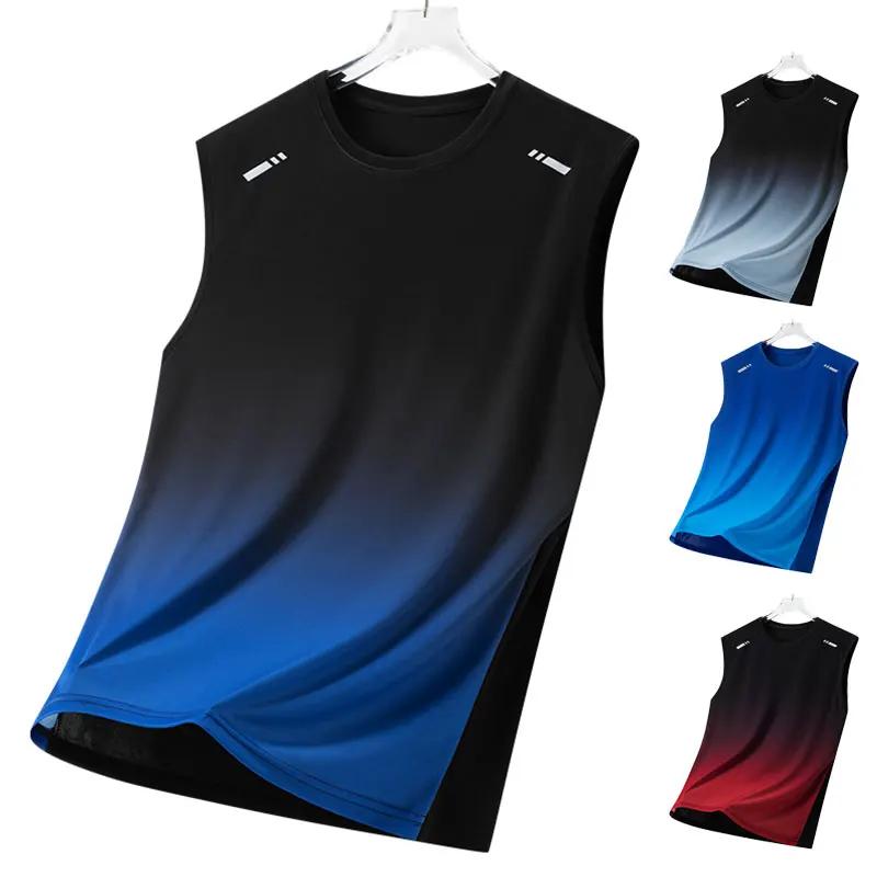 Gilet de course d'été pour hommes, réfléchissant contrasté, pour Jogging, sport, manteau sans manche