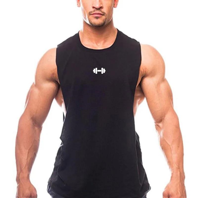 Gilets d'entraînement Fitness coton respirant fentes latérales hommes musculation sans manches