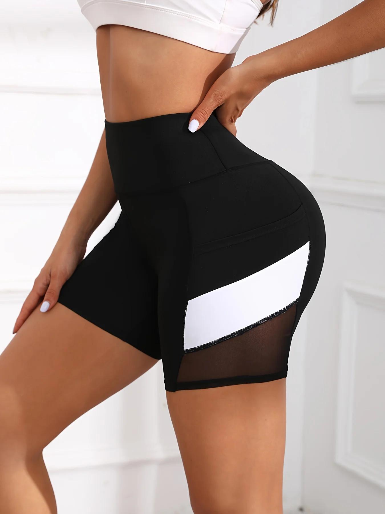 Short de yoga taille haute en maille pour femme avec poches - Confort et style pour vos séances d'exercice
