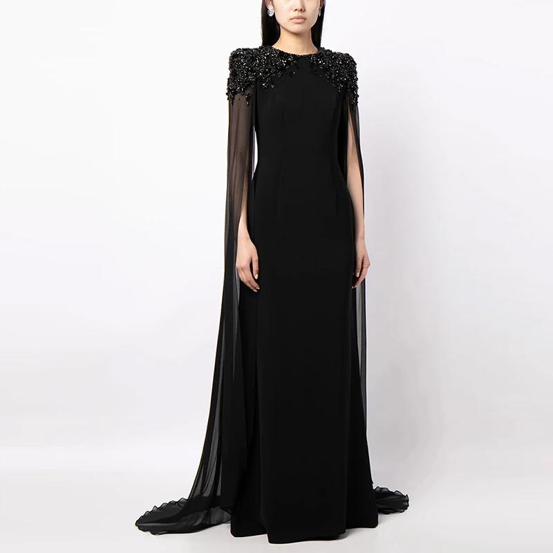 HIGH STREET Nouvelle Collection 2026 Robe de Soirée Longue Maxi pour Femme à Manches Longues Ornée d