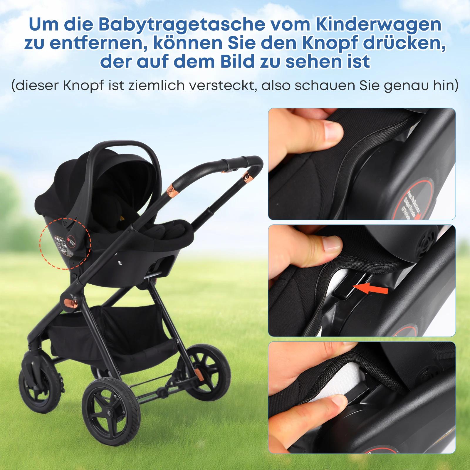 Poussette bébé 3 en 1, combinaison Isofix, systèmes de voyage avec siège bébé, taille I, nacelle, si