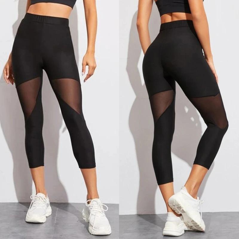 Leggings gothiques pour femmes, pantalon Design en maille, grande taille, noir, vêtements de sport,