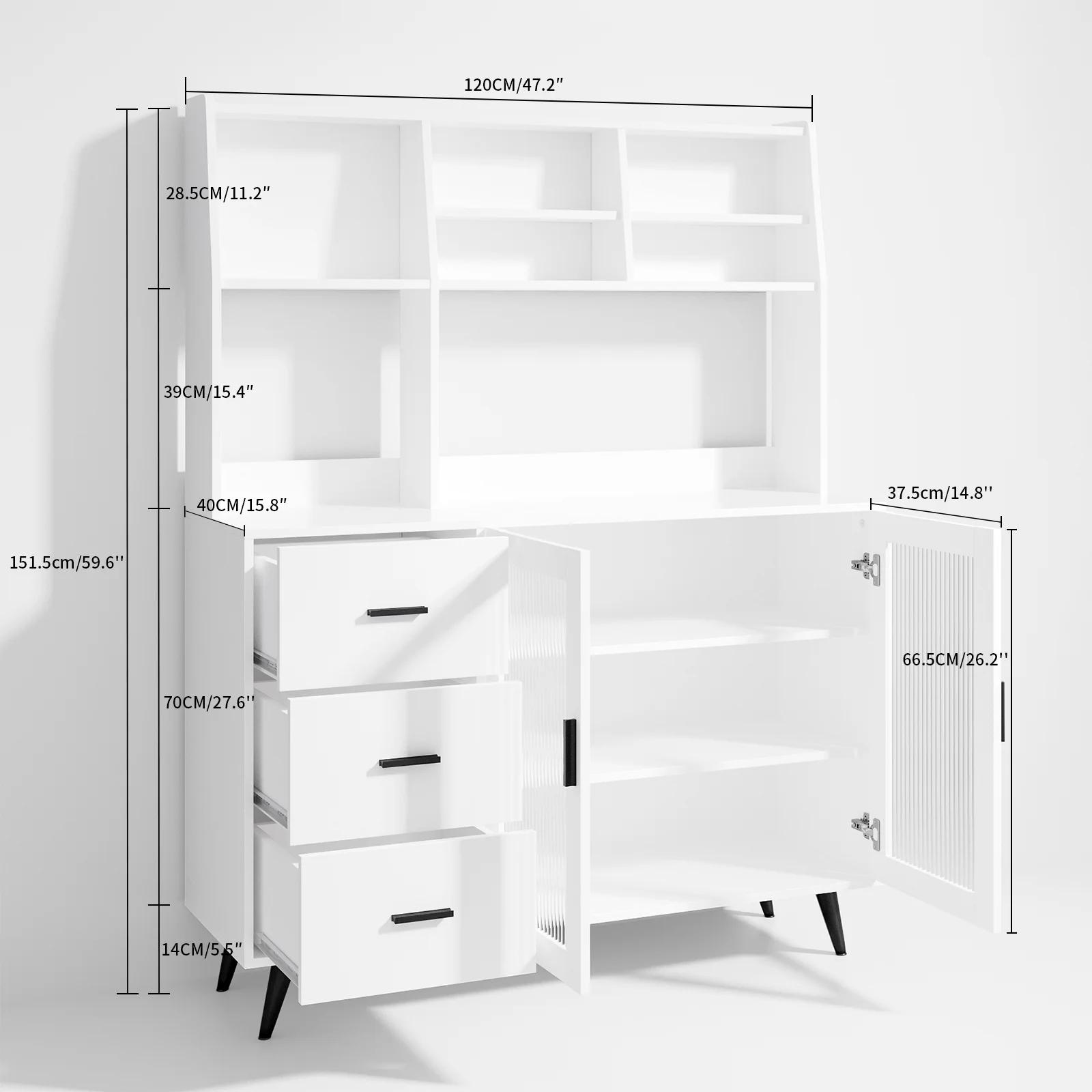 VOWNER-Armoire de rangement pour clapier de cuisine, garde-manger de cuisine autoportant avec portes