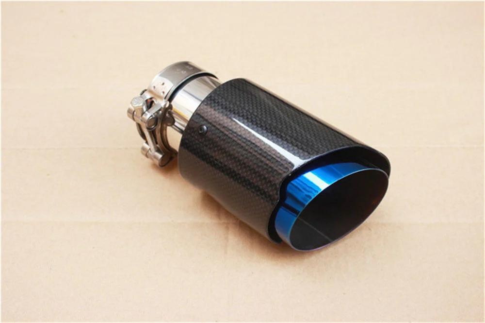 Embout de silencieux en fibre de carbone brillant pour voiture, système d'accès, silencieux de tuyau