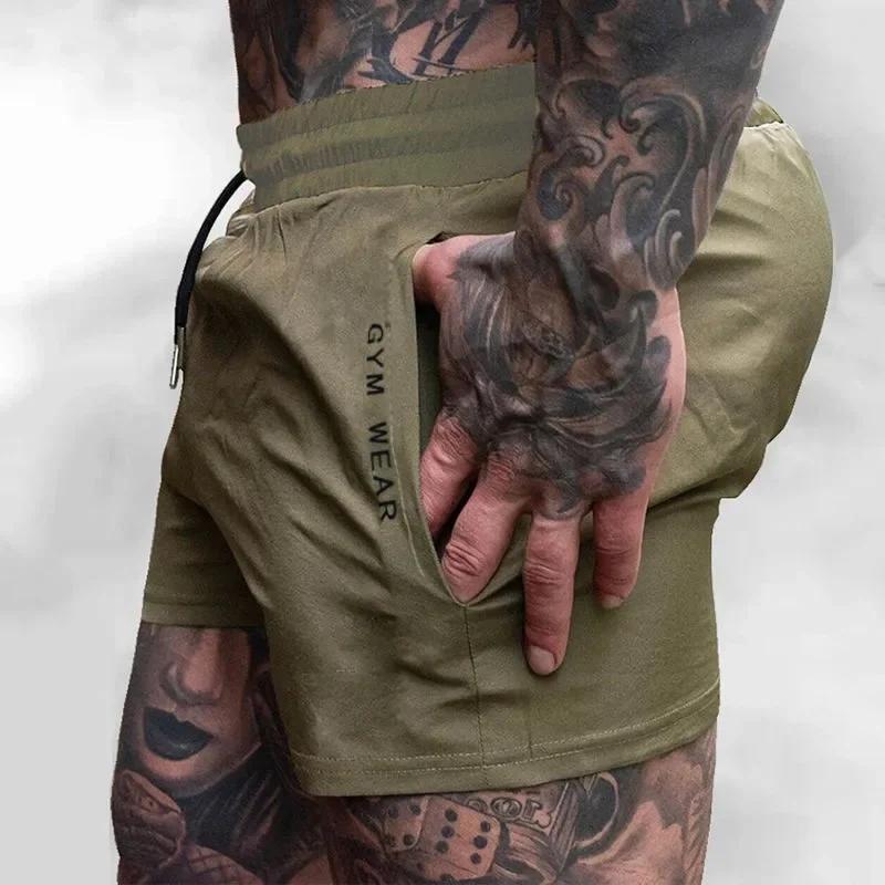 Shorts de sport tissés pour hommes, collection été 2026 – Pantalons de survêtement fins et tendance