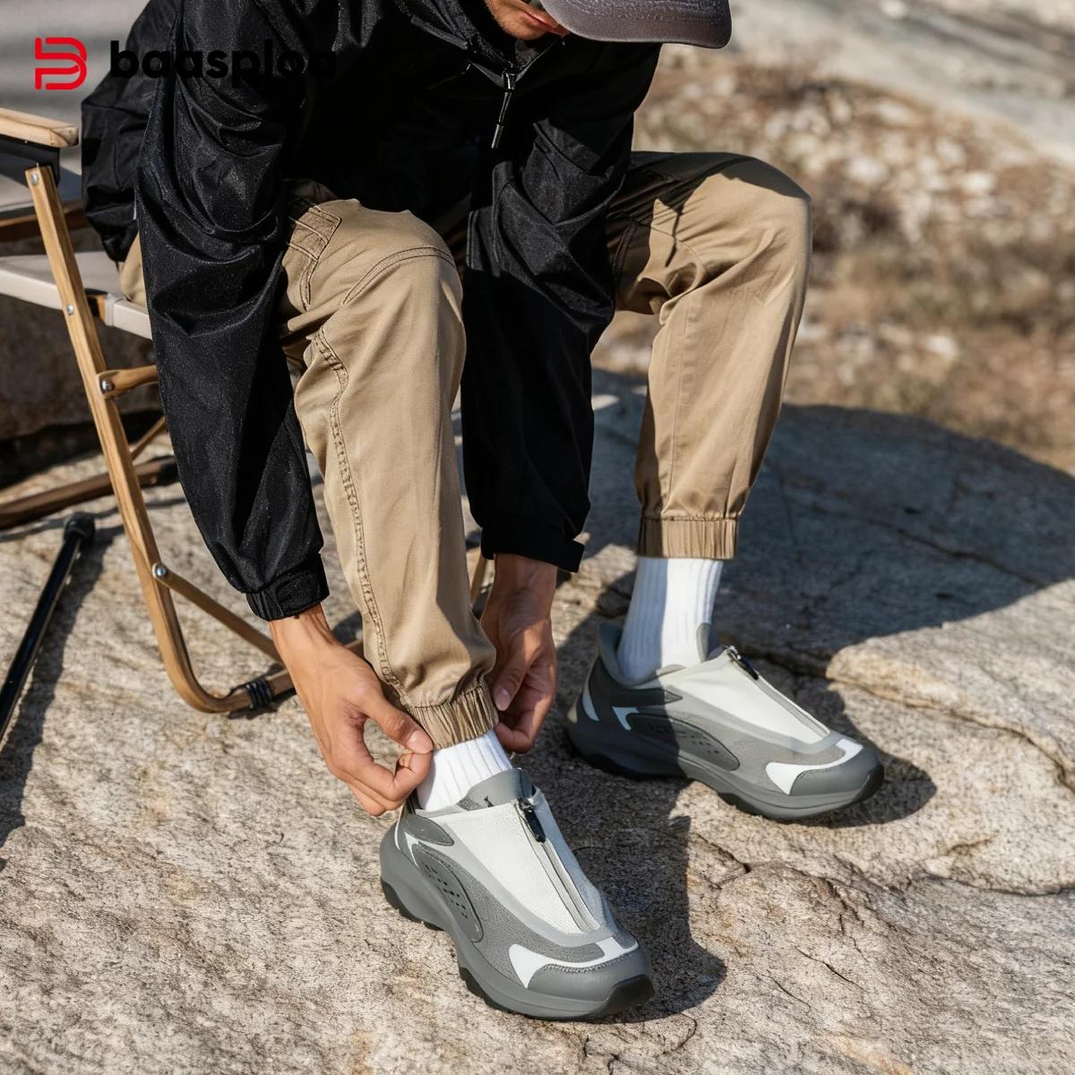 Baasploa hommes chaussures de randonnée maille respirant extérieur baskets tout nouveau confort Trai