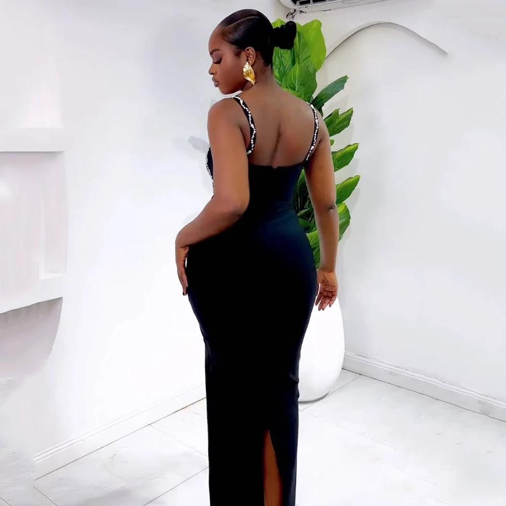 Femmes élégantes perles robe de pansement Spaghetti sangle moulante vêtements Club fête robes de soi