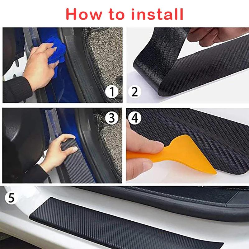 Autocollants 3D en Fiber de carbone pour vélo et voiture, bandes autocollantes de Protection pour ca
