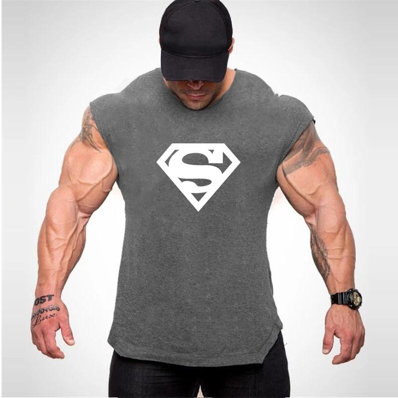 Maillot de sport en coton glacé pour homme, chemise en Y, haut de fitness, vêtements de musculation,