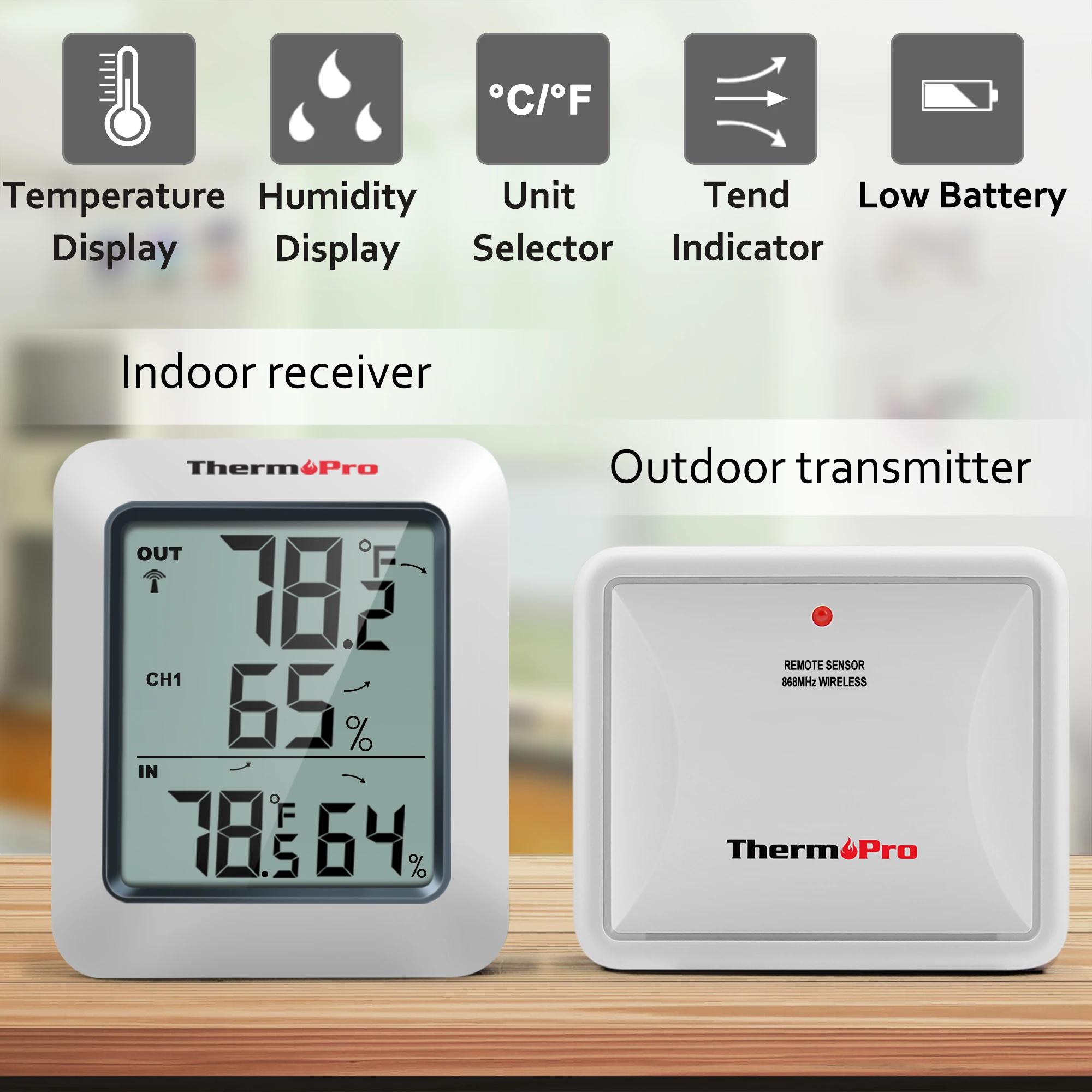 ThermoPro TP60C 60M sans fil numérique intérieur extérieur thermomètre hygromètre Station météo pour