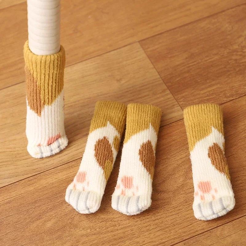 4 pièces/ensemble créativité patte de chat Table pied chaussettes chaise jambe couvre protecteurs de
