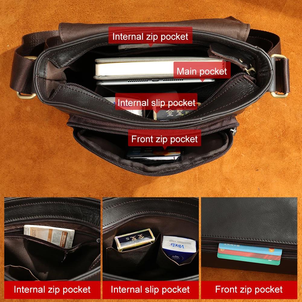 WESTAL sacs pour hommes en cuir véritable sac de messager bandoulière sacs à bandoulière pour homme