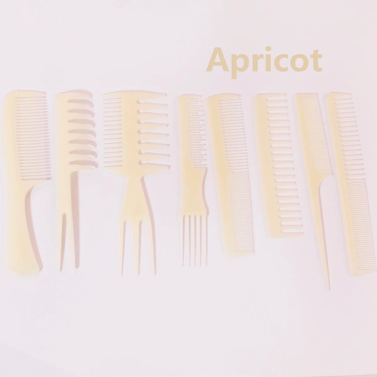 Peigne à cheveux antistatique, 8 pièces, peigne queue de cheval, peigne de maquillage, accessoires d