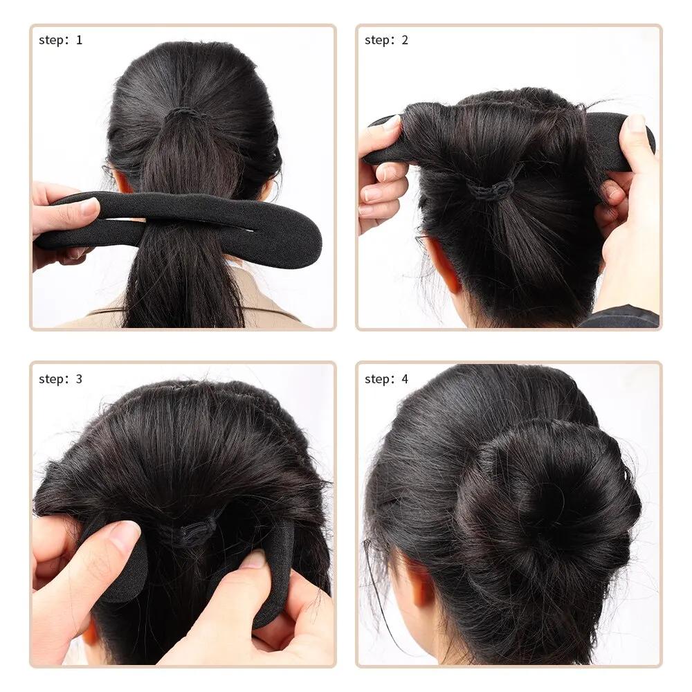 Éponge En Plastique Boucle Bouclés Cheveux Créateur Cheveux Chouchou Bandeau Twist Donut Bun Curler