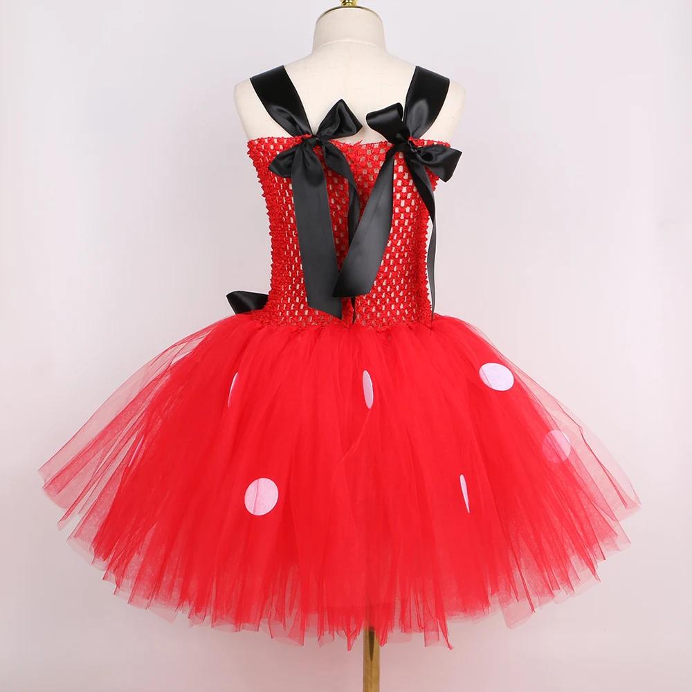 Filles rose rouge Minnie Tutu robe Costume à pois enfant en bas âge filles fantaisie princesse habil