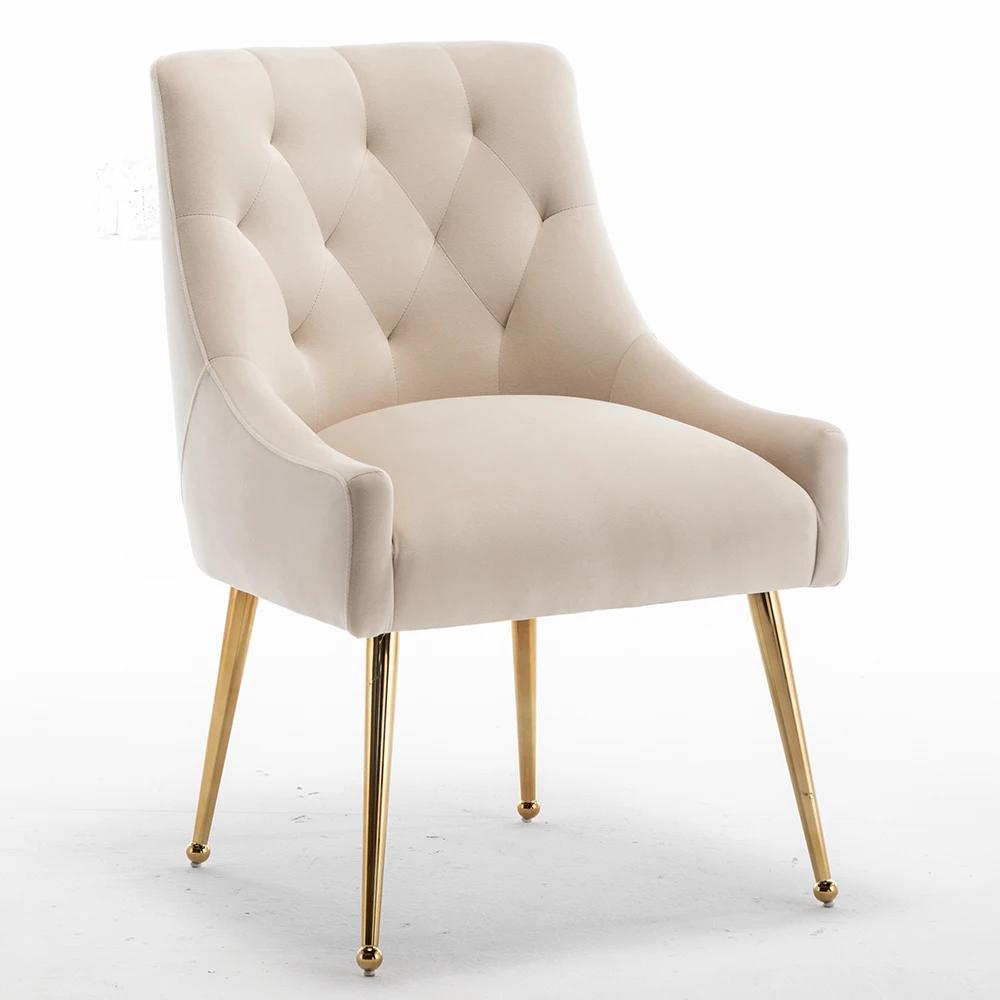 SEYNAR-Ensemble de 4 chaises de salle à manger en velours, modernes, touffetées, pour salle à manger