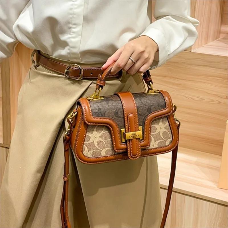 Sac de selle de couleur contrastée, design de niche de luxe léger, nouveau sac à main haut de gamme,